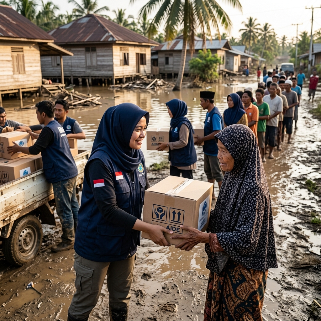 Penyerahan Bantuan Sosial KONI untuk Insan Olahraga Terdampak Banjir Tamiang